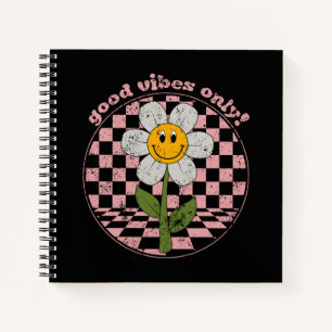 70's Retro Daisy   Good Vibes Only Notebook