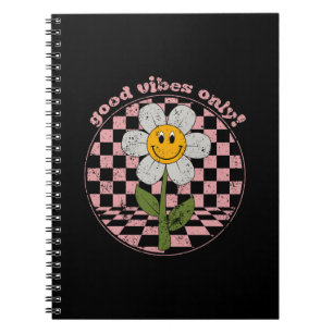 70's Retro Daisy   Good Vibes Only Notebook