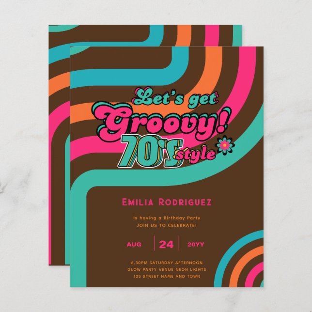 70's Retro Disco Dancing Birthday Boogie Groovy  (Front/Back)