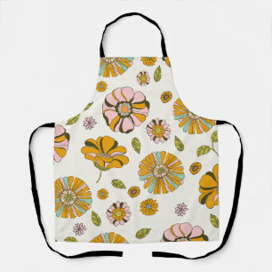 70's Retro Floral Pattern Apron