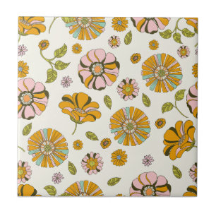 70's Retro Floral Pattern Tile
