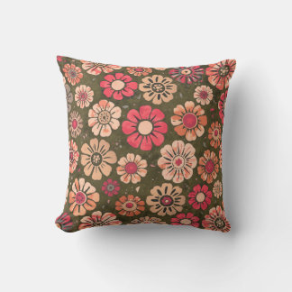 70s Retro Flower Pattern Cushion