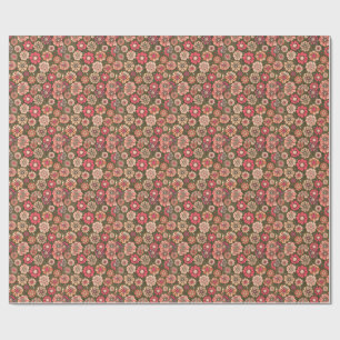 70s Retro Flower Pattern Wrapping Paper