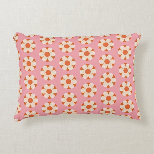 70s Retro flower power pattern backgroundretro, 70 Decorative Cushion (Front)