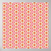 70s Retro flower power pattern backgroundretro, 70