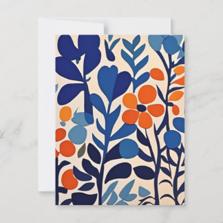 70's retro flowers postcard