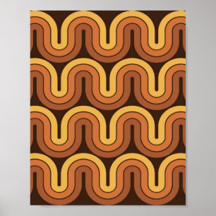 70s Retro Geometric Design Poster