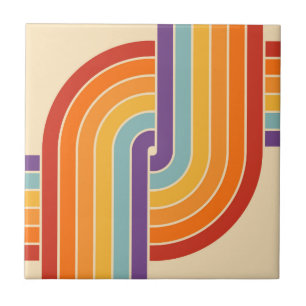 70s Retro Geometric Design Tile