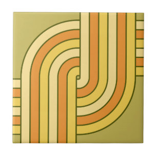 70s Retro Geometric Design Tile