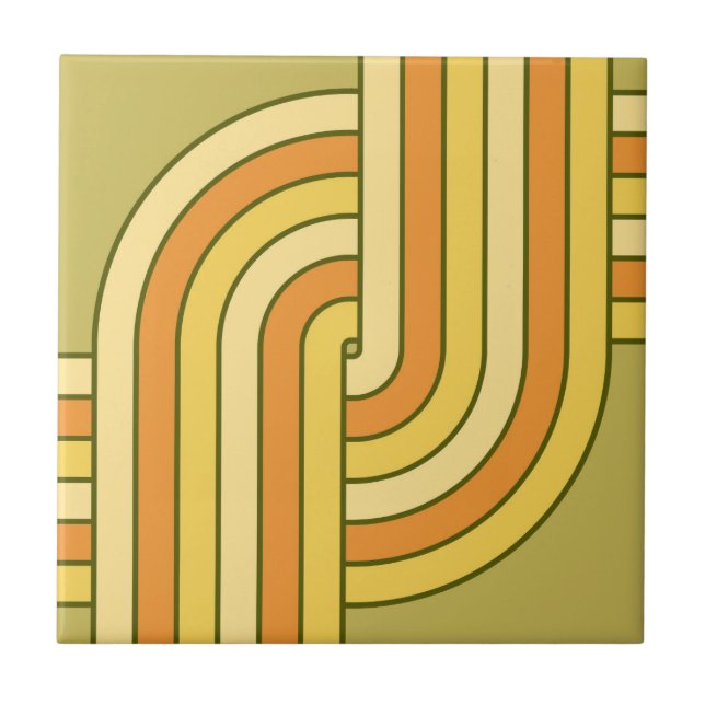 70s Retro Geometric Design Tile (Front)