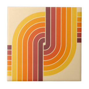 70s Retro Geometric Design Tile