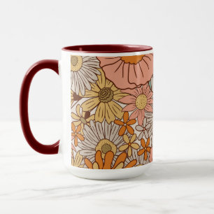 70s Retro Groovy Floral Pattern Mug