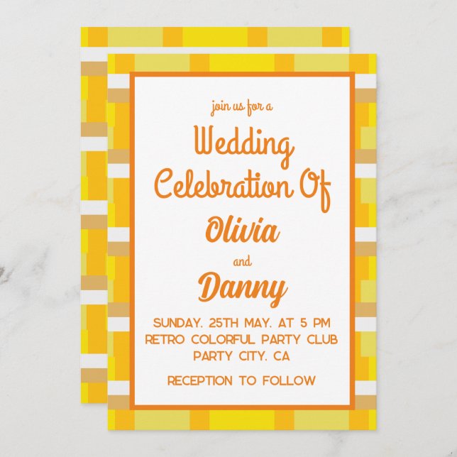 70s Retro Groovy Seventies 70s Wedding Invitation (Front/Back)