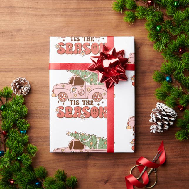 70s Retro Groovy Tis The Season Christmas Wrapping Paper (Holiday Gift)