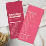 70's Retro Groovy Viva Magenta Wedding Programme<br><div class="desc">Celebrate in style with these very trendy 70's retro style wedding programs. This design is easy to personalize with your special event wording and your guests will be thrilled when they see these fabulous programs. Matching items can be found in the collection.</div>