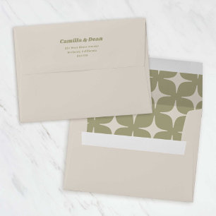 70s Retro Groovy Wedding Envelope