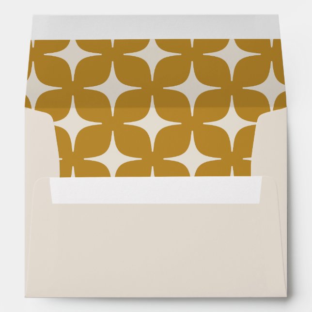 70s Retro Groovy Wedding Gold Envelope (Back (Bottom))