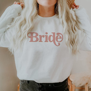 70's Retro Hippie Inspired Blush Pink Bride Sweatshirt