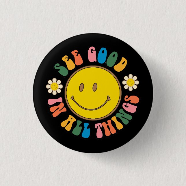 70s Retro Hippie Sublimation Bundle 3 Cm Round Badge (Front)