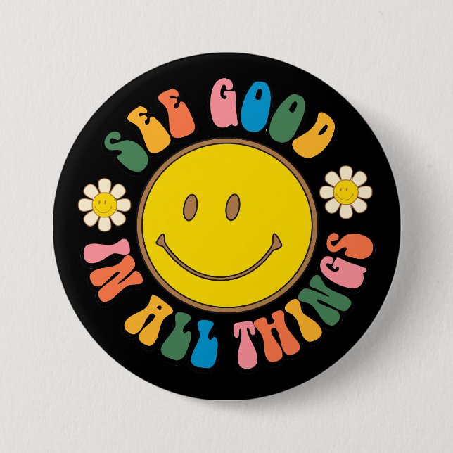 70s Retro Hippie Sublimation Bundle 7.5 Cm Round Badge (Front)