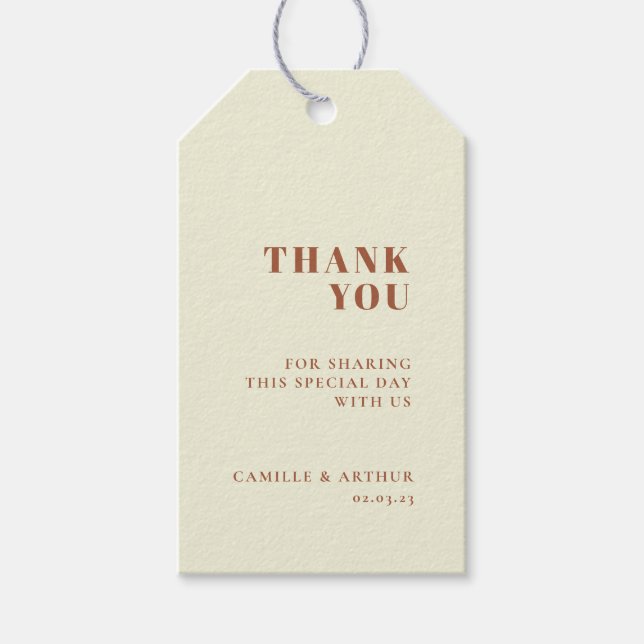 70s Retro Inspired Wedding Gift Tags (Front)