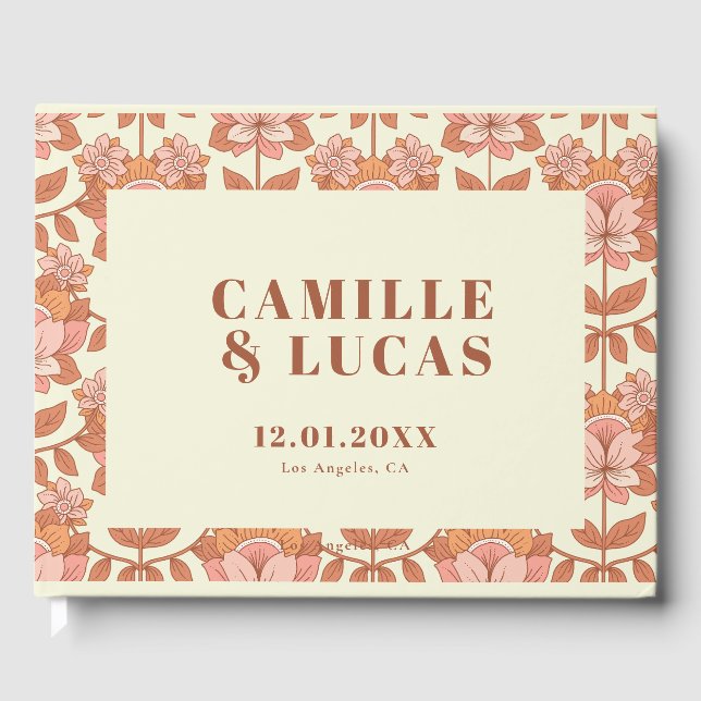 70s Retro Inspired Wedding Guest Book (Front)