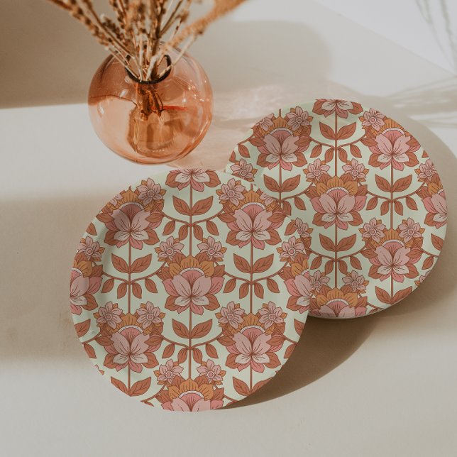 70s Retro Inspired Wedding Paper Plate (70s Retro Inspired Wedding Paper Plates, Vintage Wedding Plates, Groovy Wedding Decor)