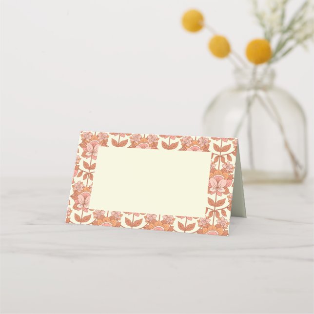 70s Retro Inspired Wedding Place Card (Front)