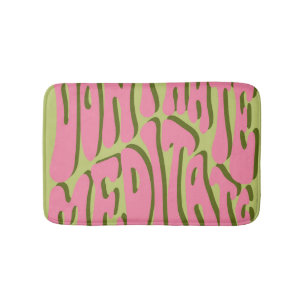 70s Retro: 'Meditate' Motivational Poster Bath Mat