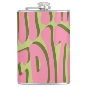 70s Retro: 'Meditate' Motivational Poster Hip Flask
