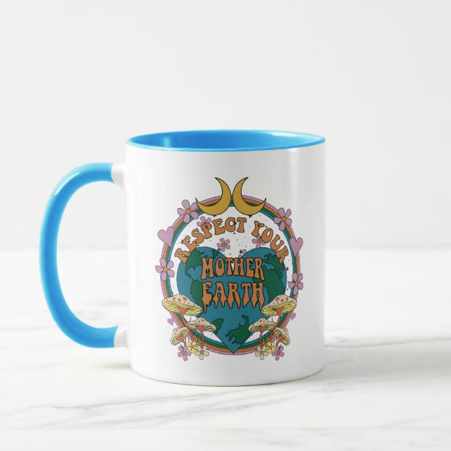 70's Retro Mother Earth Graphic Mug (Left)