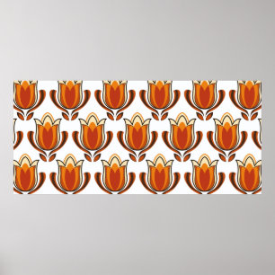 70's retro pattern material illustration70s,1970,p poster