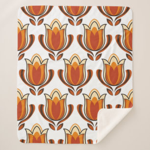 70's retro pattern material illustration70s,1970,p sherpa blanket