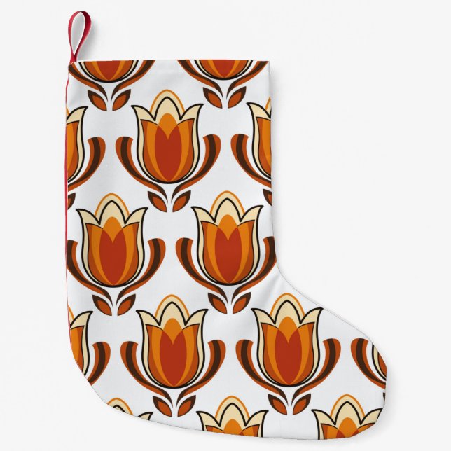 70's retro pattern material illustration70s,1970,p small christmas stocking (Front)