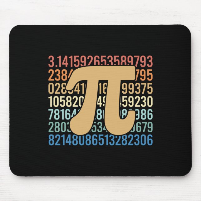 70s Retro Pi Day Math Equation Numbers Teacher Stu Mouse Mat (Front)