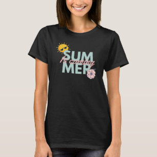 70s Retro Pink and teal : Summer is coming T-Shirt