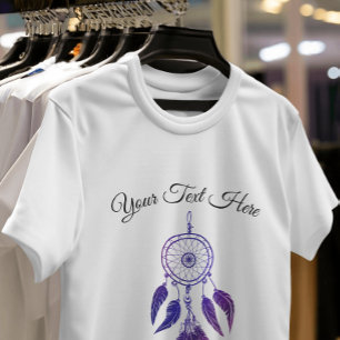 70s retro purple dreamcatcher customised quote T-Shirt