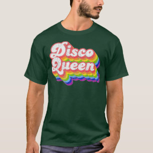 70s Retro Rainbow Disco Queen T-Shirt