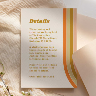 70s Retro Rainbow Groovy Wedding Details Enclosure Card