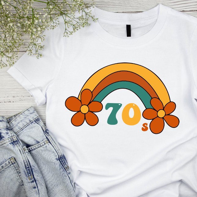 70's Retro Rainbow Woman's Basic T-shirt (Creator Uploaded)