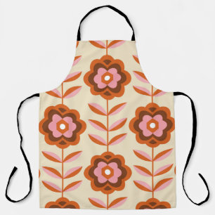 70's Retro Seamless Pattern. 60s and 70s Aesthetic Apron