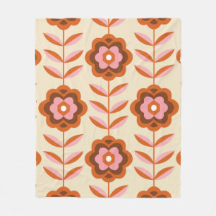 70's Retro Seamless Pattern. 60s and 70s Aesthetic Fleece Blanket