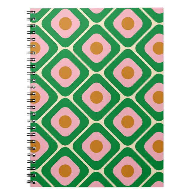 70's Retro Seamless Pattern. 60s and 70s Aesthetic Notebook (Front)