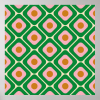 70's Retro Seamless Pattern. 60s and 70s Aesthetic