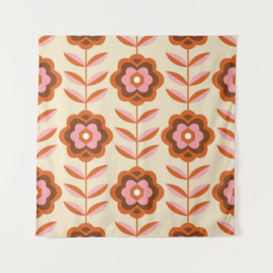 70's Retro Seamless Pattern. 60s and 70s Aesthetic Tapestry