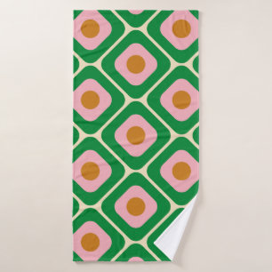 70's Retro Seamless Pattern. 60s and 70s Esthetic Bath Towel