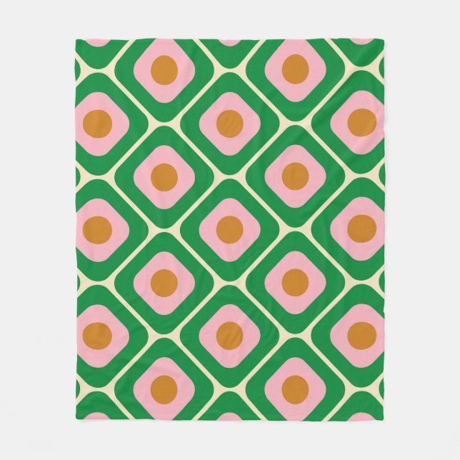 70's Retro Seamless Pattern. 60s and 70s Esthetic Fleece Blanket (Front)