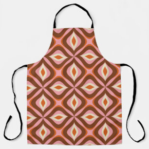 70s Retro Seamless Pattern in Orange,  Brown,  Pin Apron