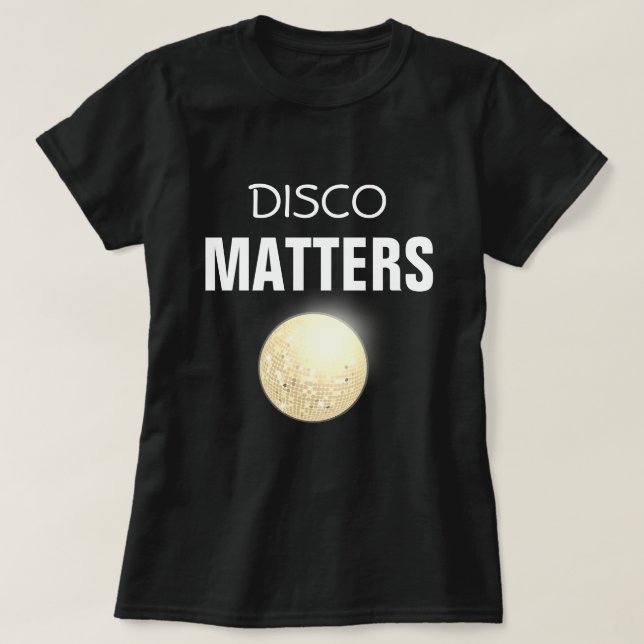 70s Retro Shiny Gold Disco Ball | Disco Matters T-Shirt (Design Front)