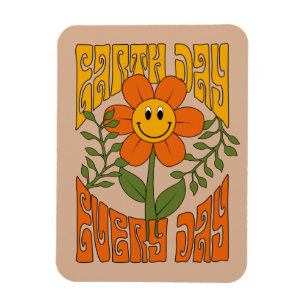 70's Retro Smiling Daisy Flower Magnet